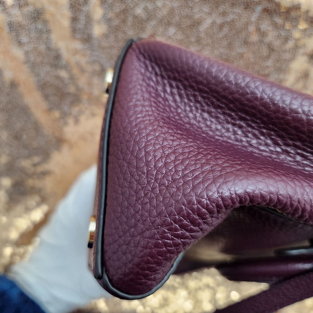 MICHAEL Michael Kors Violet Purple Pebbled Leather Satchel Crossbody Bag - Picture 4 of 10